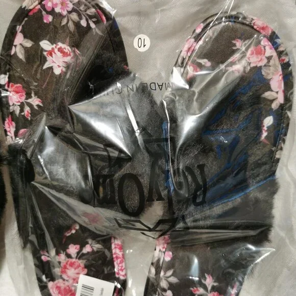 Home Fuzzy Slippers for Women Open Toe, Indoor Plush Thong Slippers Flip Flops - Picture 2 of 3